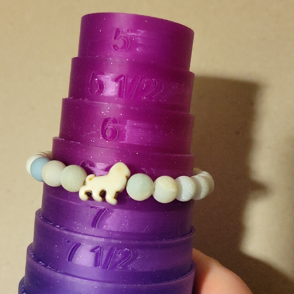 Amazonite Matte Beaded Stretch Bracelet with Dog Charm Focal Bead